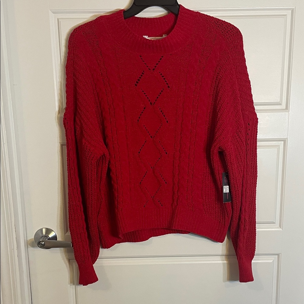 No Boundaries Vibrant Red Knit Sweater